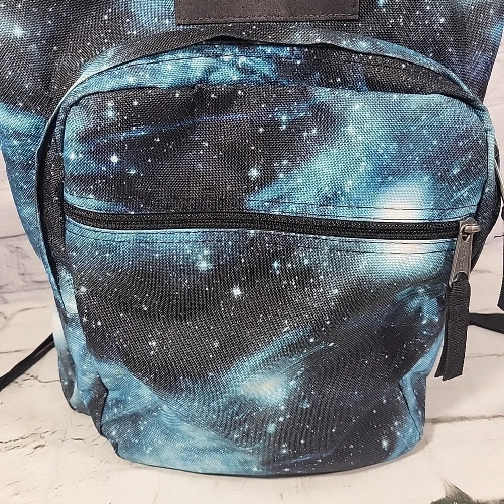 Jansport Trans Galaxy‎ Cosmic Backpack Large Blue Dual Pocket Laptop Book Bag